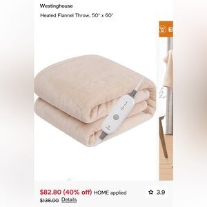Westinghouse Soft Heated Blanket Beige